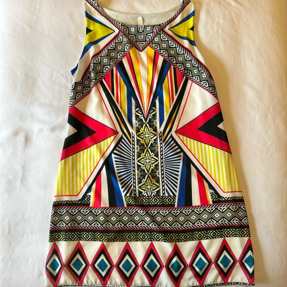 Point Bright Print Sleeveless Shift Dress Size Large - Picture 11 of 16